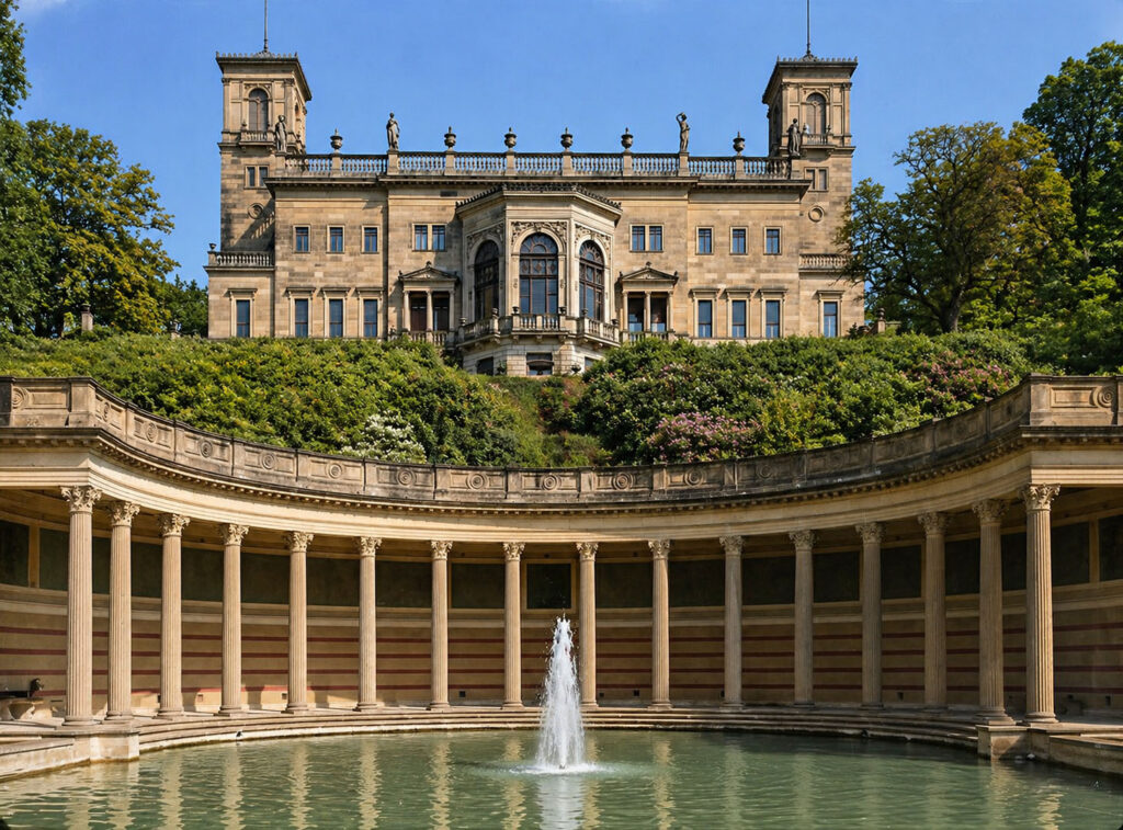 Visiualisierung des fertig sanierten Römischen Bades von Schloss Albrechtsberg